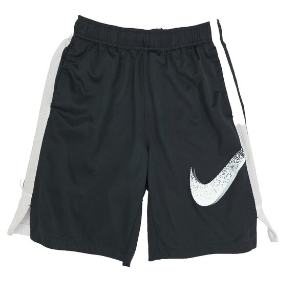 Nike Basketball Shorts Boys Youth Large Black Swoosh Gym Active Athletic Dri-Fit - Picture 1 of 12